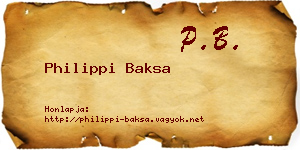 Philippi Baksa névjegykártya